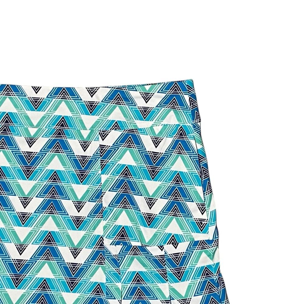 Lillie Green Skort Womens XL White Blue Geometric Pull On Stretch Tennis Golf - Picture 4 of 8